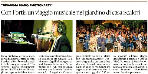 Gazzetta di Mantova - settembre 2017 - Alberto Fortis